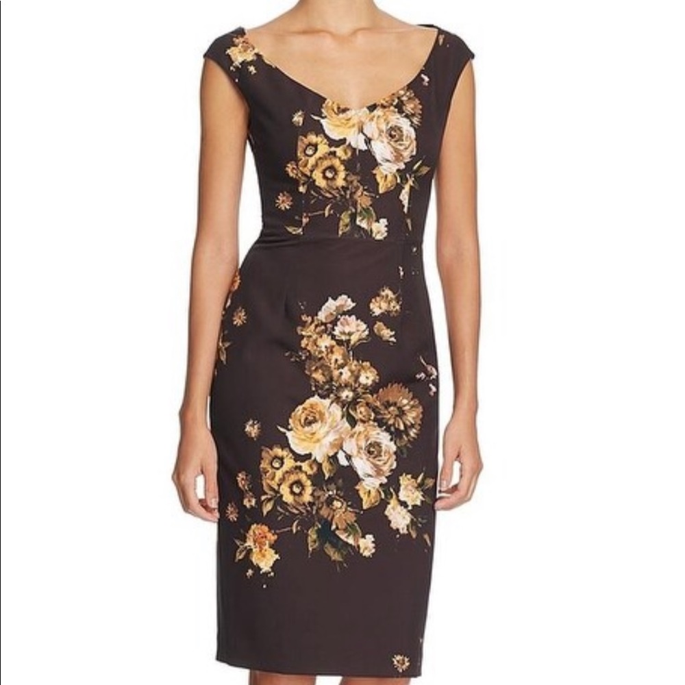 Black Halo Waverly Dress Fall floral